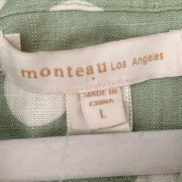 Monteau Green and White Polka Dot Midi Dress - Picture 2 of 8